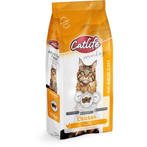 CLFD02-CATLİFE TAVUKLU YETİŞKİN KEDİ MAMASI 15+1KG