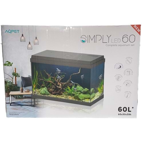 HAQOS SIMPLY LED 60 AKVARYUM 60L BLACK