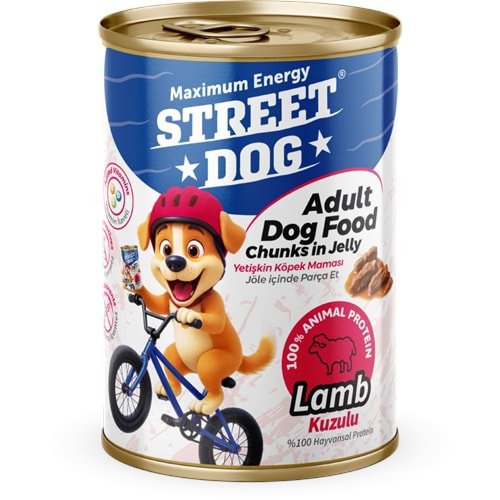 STD4084 STREET DOG CHUNKS İN JELLY KUZU ETLİ KÖPEK KONSERVE 400GR 12Lİ