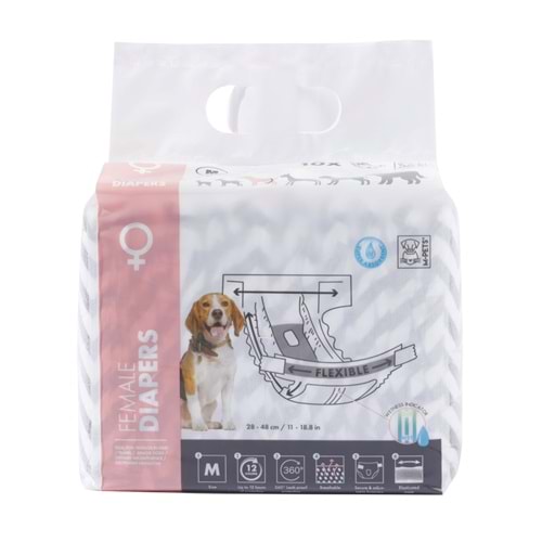 10116799 M-PETS DIAPERS DİŞİ KÖPEKLER İÇİN KÜLOT (M) 10LU