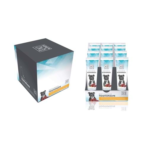 10118099 M-PETS KÖPEKLER İÇİN BİFTEK AROMALI DİŞ MACUNU 100GRX12Lİ SET