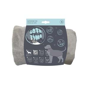 10126199 M-PETS BATH TİME KÖPEKLER İÇİN BORNOZ (S)