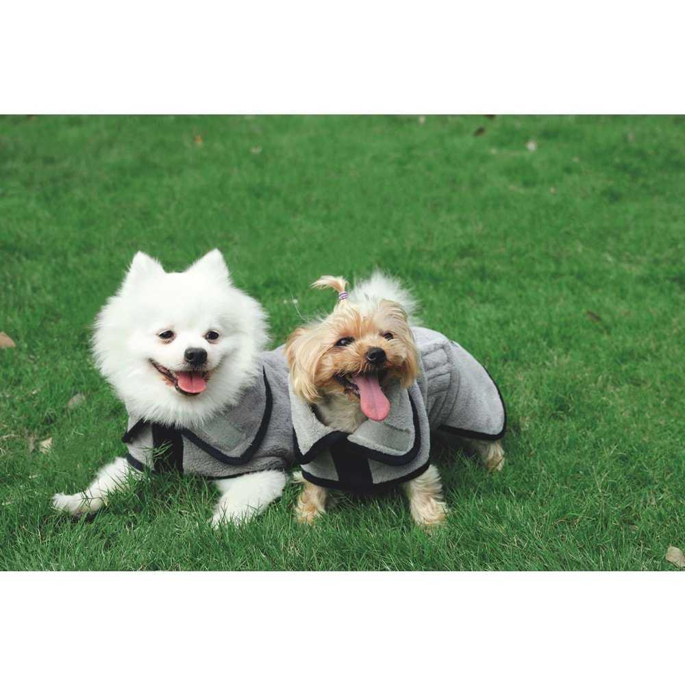 10126199 M-PETS BATH TİME KÖPEKLER İÇİN BORNOZ (S)