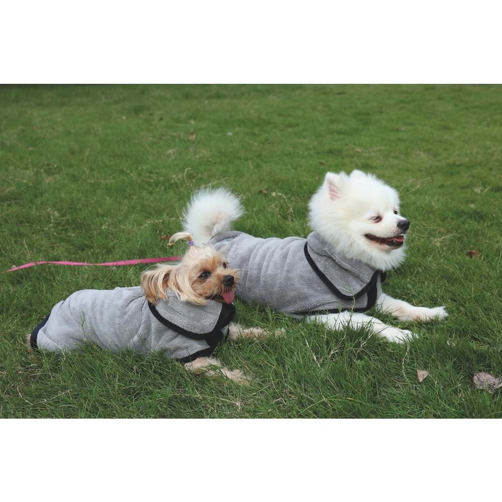 10126199 M-PETS BATH TİME KÖPEKLER İÇİN BORNOZ (S)