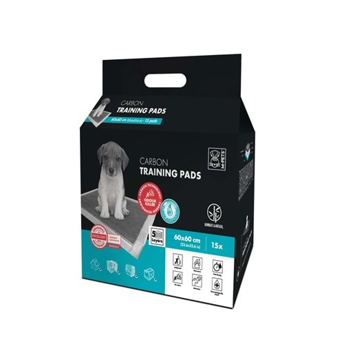 10164713 M-PETS CARBONLU KÖPEK ÇİŞ EĞİTİM PEDİ 60X60CM 15Lİ