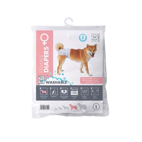 10169199 M-PETS DİŞİ KÖPEKLER İÇİN YIKANABİLİR KÜLOT (L)