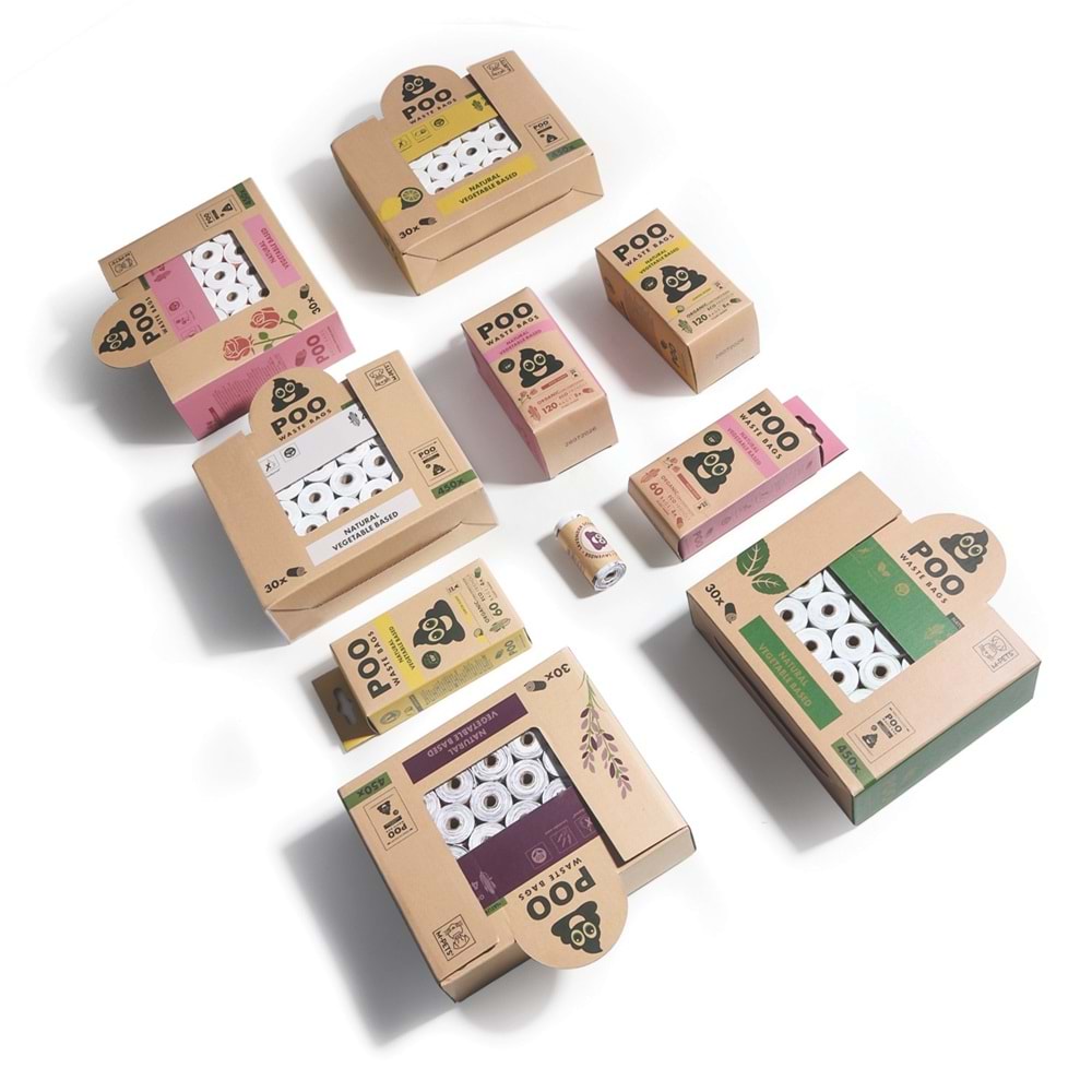 10170399 M-PETS POO DIŞKI POŞETİ 15 YAPRAK NATUREL 30LU PAKET