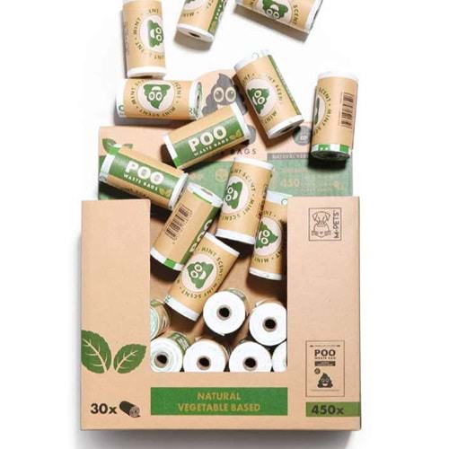 10170499 M-PETS POO DIŞKI POŞETİ 15 YAPRAK NANE KOKULU 30LU PAKET