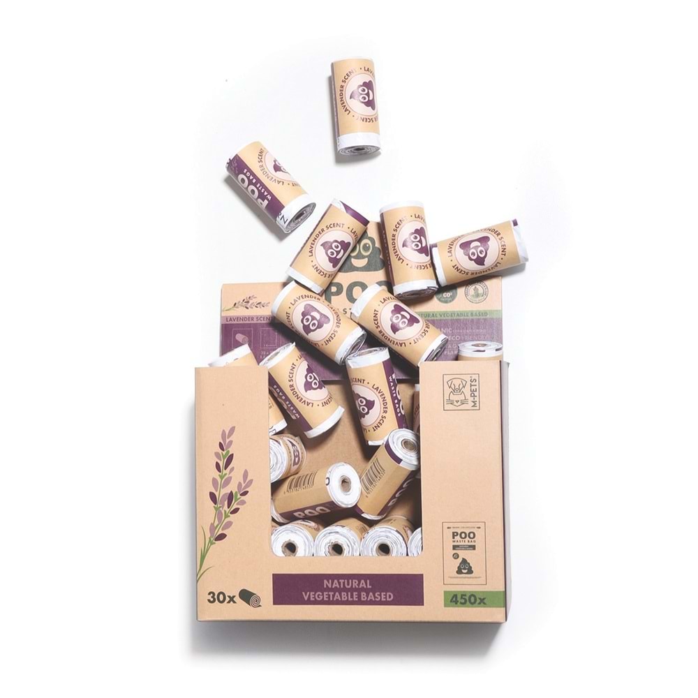 10170599 M-PETS POO DIŞKI POŞETİ 15 YAPRAK LAVANTA KOKULU 30LU PAKET