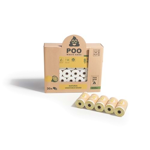 10170799 M-PETS POO DIŞKI POŞETİ 15 YAPRAK LİMON KOKULU 30LU PAKET