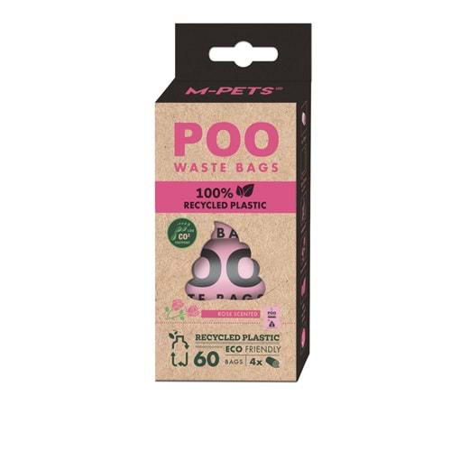 10171599 M-PETS POO 100% RECYCLED DIŞKI POŞETİ GÜL KOKULU 4X15 YAPRAK