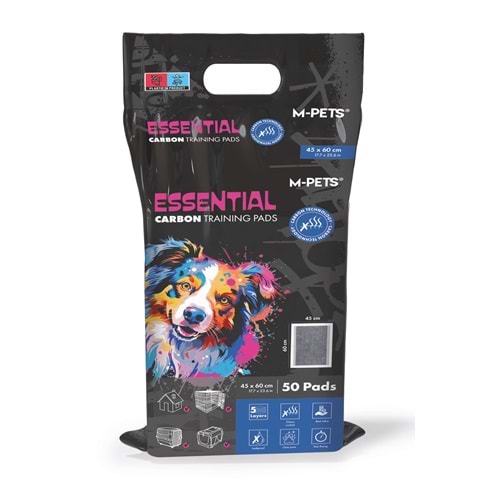 10174499 M-PETS ESSENTIAL CARBONLU ÇİŞ PEDİ 45X60CM 50Lİ