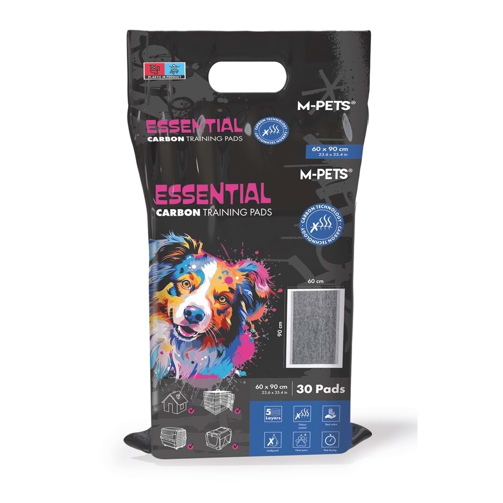 10174699 M-PETS ESSENTIAL CARBONLU ÇİŞ PEDİ 60X90CM 30LU