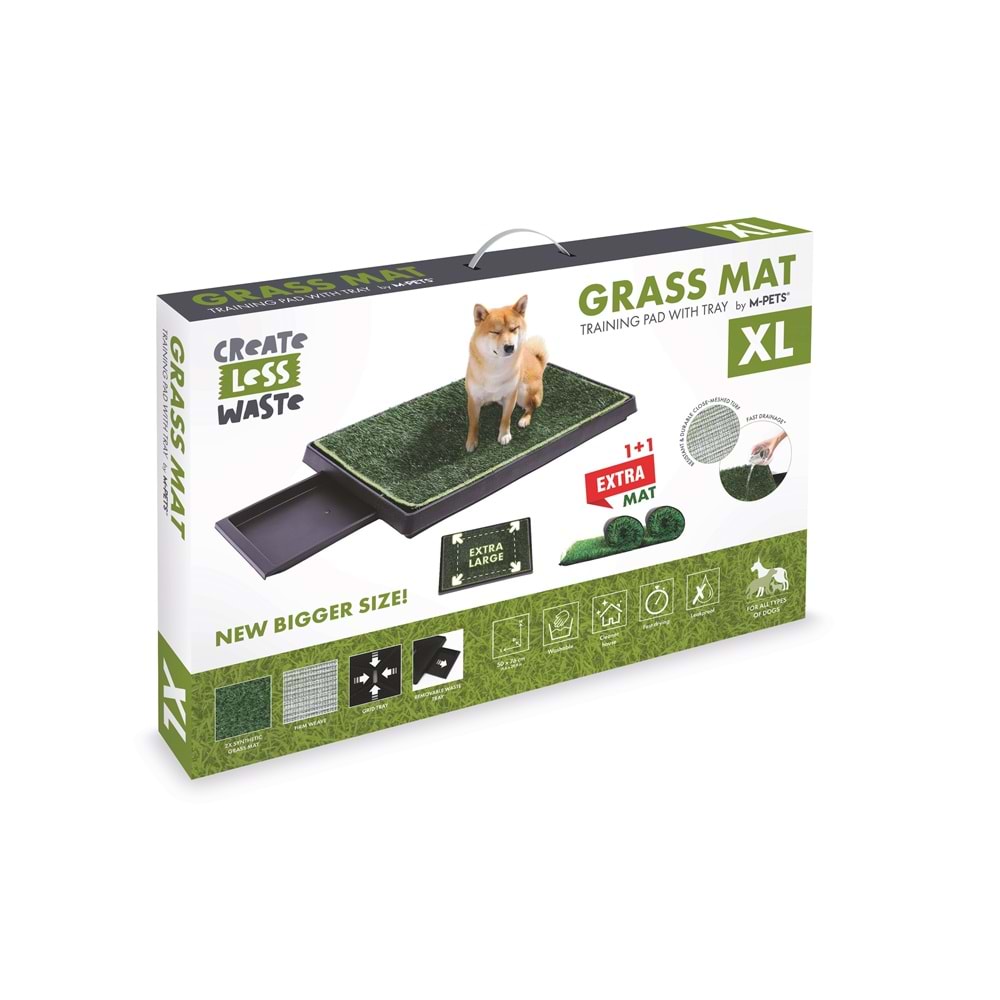 10177999 M-PETS GRASS MAT ÇİMLİ ÇEKMEÇELİ KÖPEK TUVALETİ XL 50X76CM