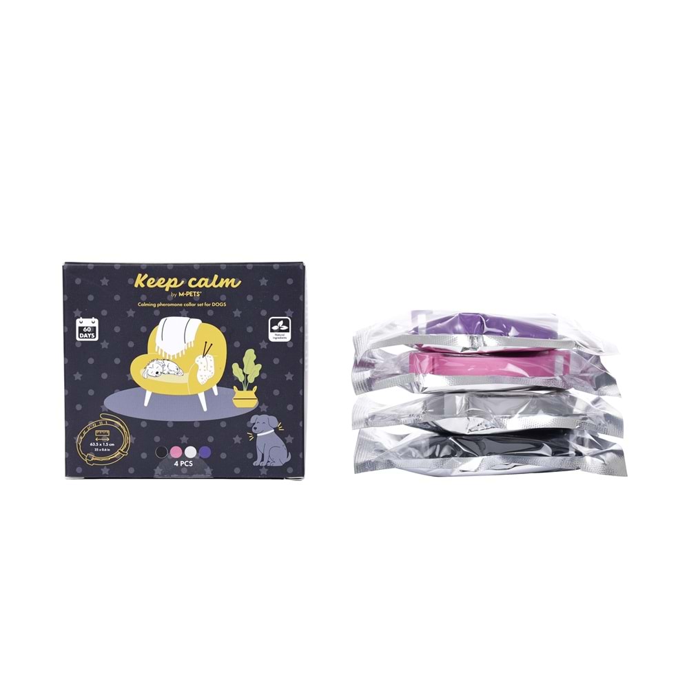 10178799 M-PETS KEEP CALM CALMİNG SAKİNLEŞTİCİ KÖPEK TASMASI 4LÜ MİX COLOR