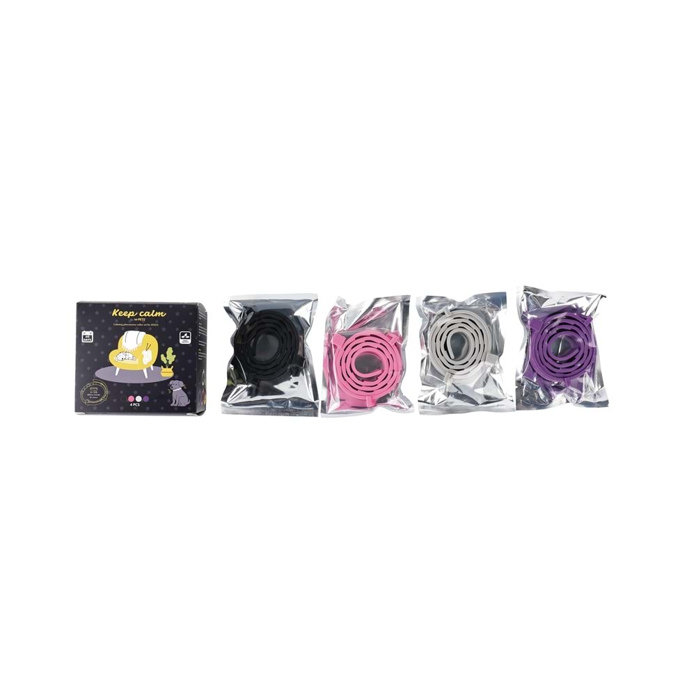 10178799 M-PETS KEEP CALM CALMİNG SAKİNLEŞTİCİ KÖPEK TASMASI 4LÜ MİX COLOR
