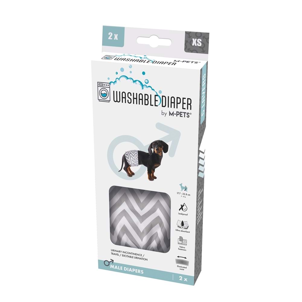 10179399 M-PETS ERKEK KÖPEKLER İÇİN YIKANABİLİR KÜLOT 2Lİ (XS)