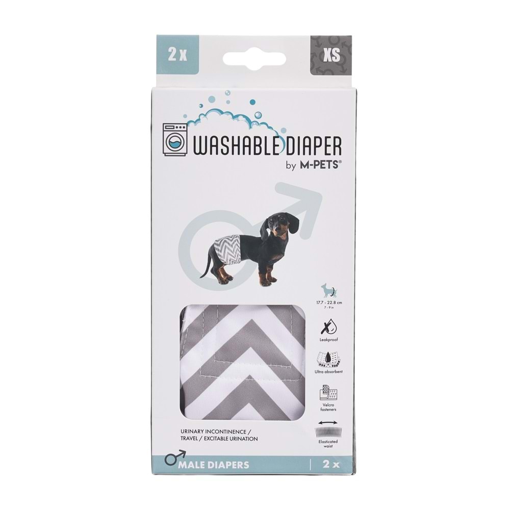 10179399 M-PETS ERKEK KÖPEKLER İÇİN YIKANABİLİR KÜLOT 2Lİ (XS)