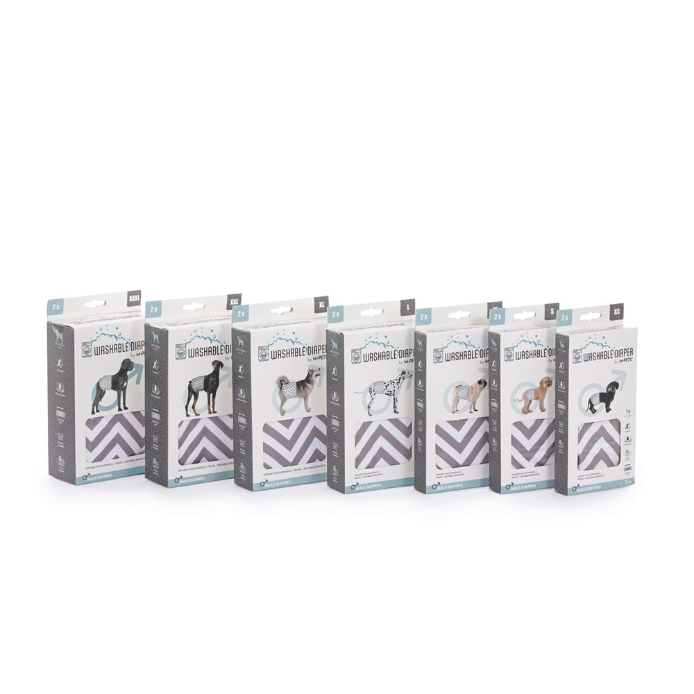 10179499 M-PETS ERKEK KÖPEKLER İÇİN YIKANABİLİR KÜLOT 2Lİ (S)