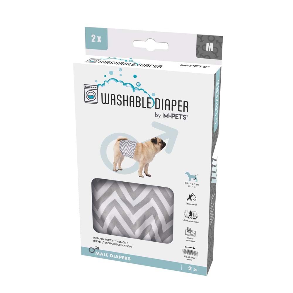 10179599 M-PETS ERKEK KÖPEKLER İÇİN YIKANABİLİR KÜLOT 2Lİ (M)