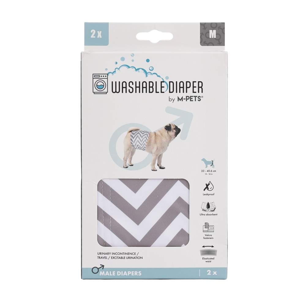 10179599 M-PETS ERKEK KÖPEKLER İÇİN YIKANABİLİR KÜLOT 2Lİ (M)