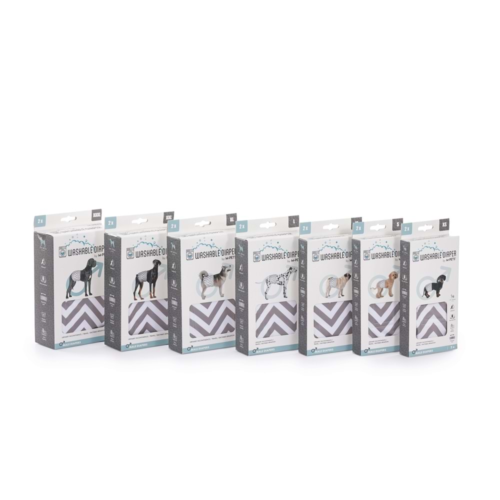 10179799 M-PETS ERKEK KÖPEKLER İÇİN YIKANABİLİR KÜLOT 2Lİ (XL)
