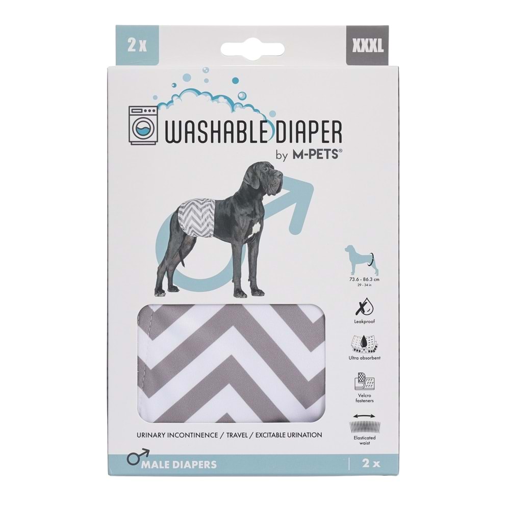 10179999 M-PETS ERKEK KÖPEKLER İÇİN YIKANABİLİR KÜLOT 2Lİ (XXXL)