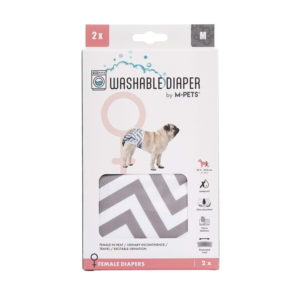 10180299 M-PETS DİŞİ KÖPEKLER İÇİN YIKANABİLİR KÜLOT 2Lİ (M)
