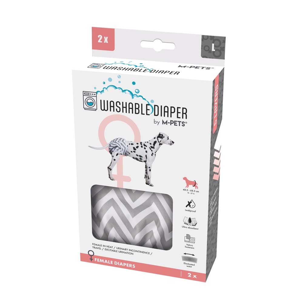 10180399 M-PETS DİŞİ KÖPEKLER İÇİN YIKANABİLİR KÜLOT 2Lİ (L)
