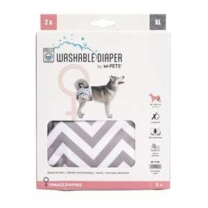 10180499 M-PETS DİŞİ KÖPEKLER İÇİN YIKANABİLİR KÜLOT 2Lİ (XL)