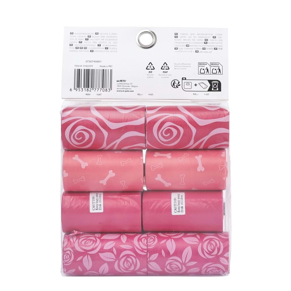 10182299 M-PETS DIŞKI POŞETİ 15 YAPRAK GÜL KOKULU 16LI PAKET