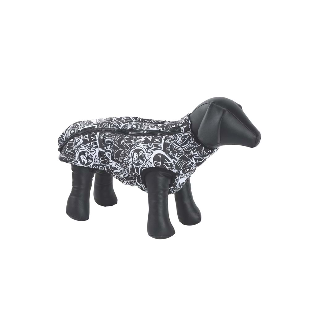 10368099 M-PETS URBANSYTLE WINTER JACKET BLACK/WHİTE (S)