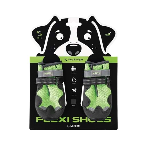 10370699 M-PETS FLEXI KÖPEKLER İÇİN AYAKKABI #5 L GREEN EDİTİON