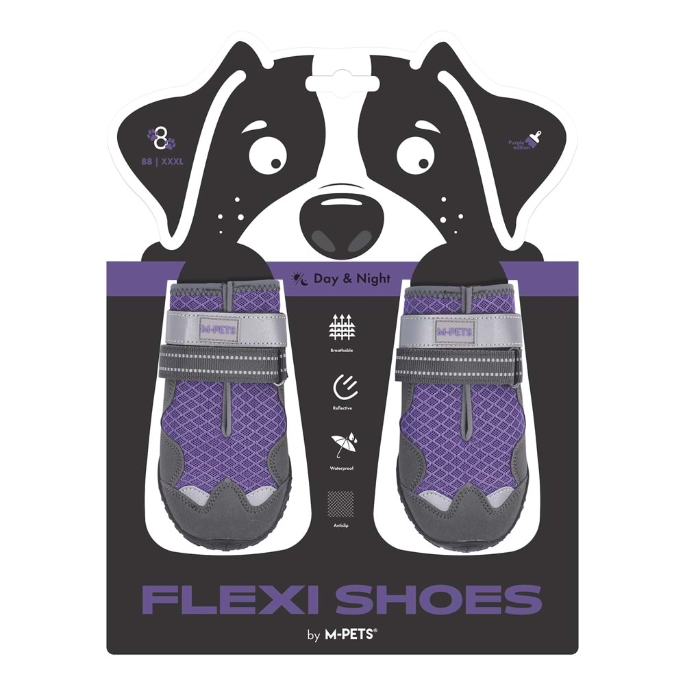 10371799 M-PETS FLEXI KÖPEKLER İÇİN AYAKKABI #8 XXXL PURPLE EDİTİON
