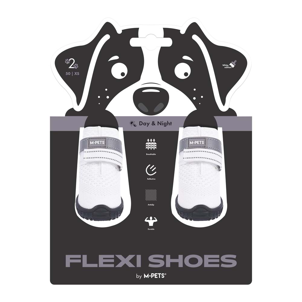 10371999 M-PETS FLEXI KÖPEKLER İÇİN AYAKKABI #2 XS WHİTE EDİTİON