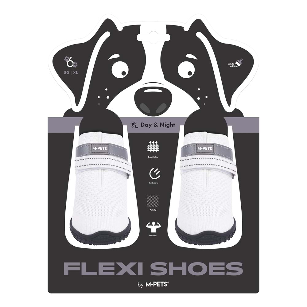 10372399 M-PETS FLEXI KÖPEKLER İÇİN AYAKKABI #6 XL WHİTE EDİTİON