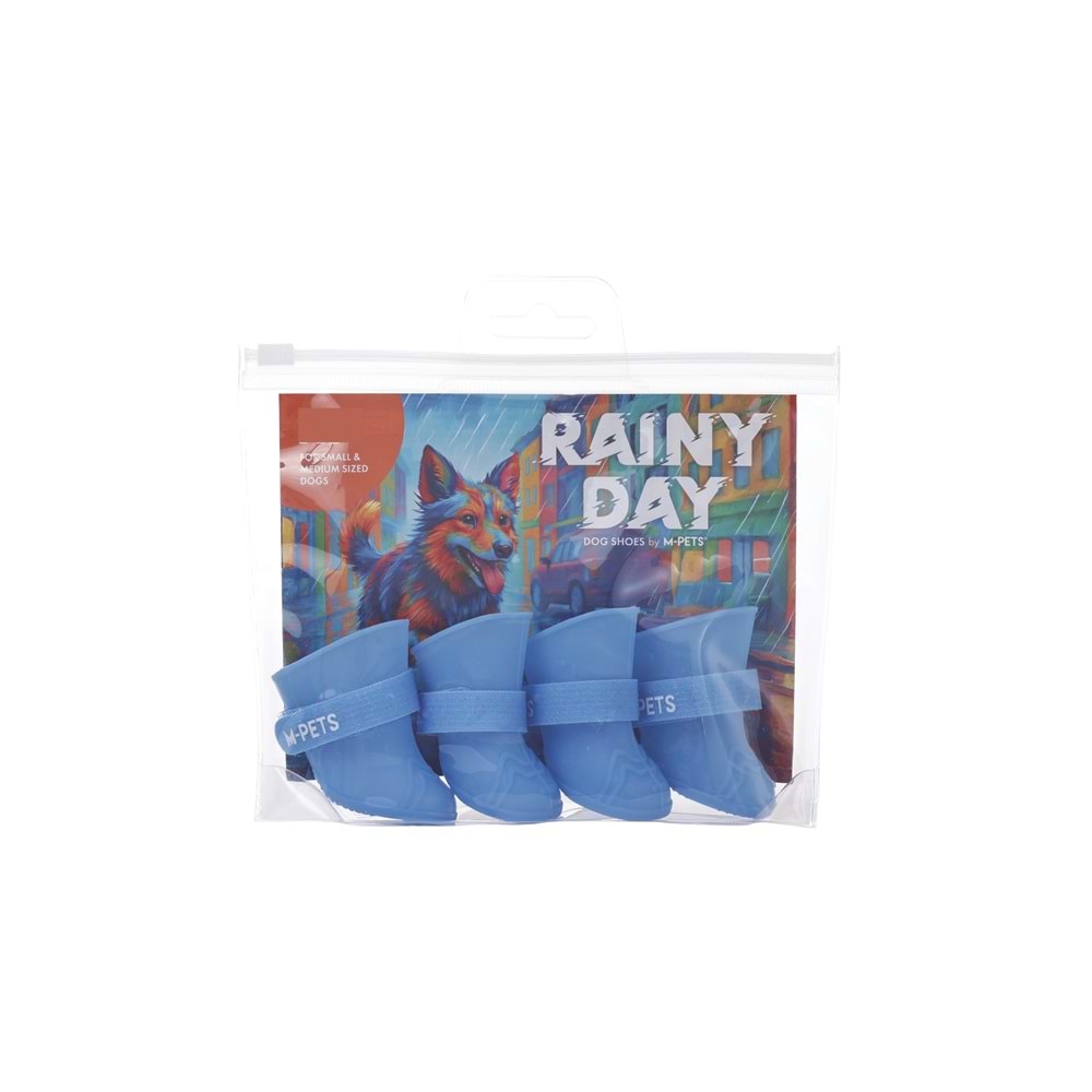 10374117 M-PETS RAINY DAY KÖPEKLER İÇİN AYAKKABI (M) BLUE