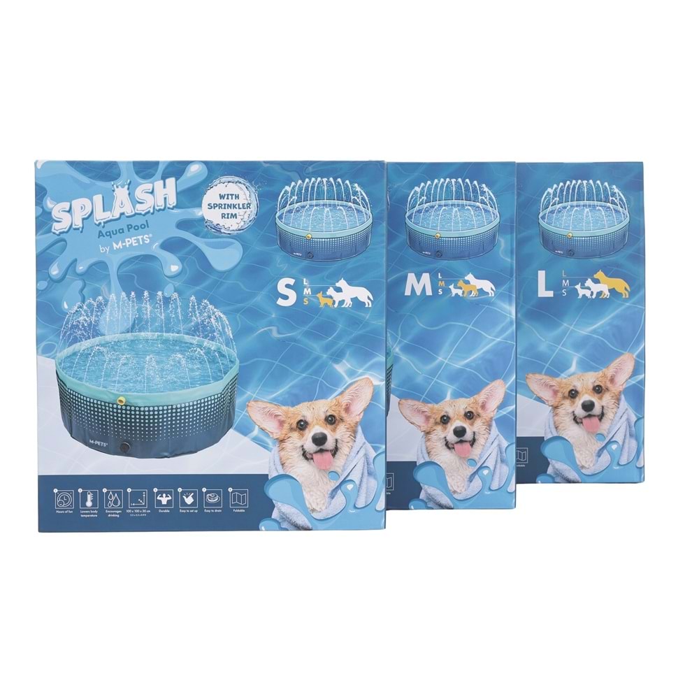 10375417 M-PETS SPLASH FİSKİYELİ YUVARLAK KÖPEKLER İÇİN OYUN HAVUZU (L)