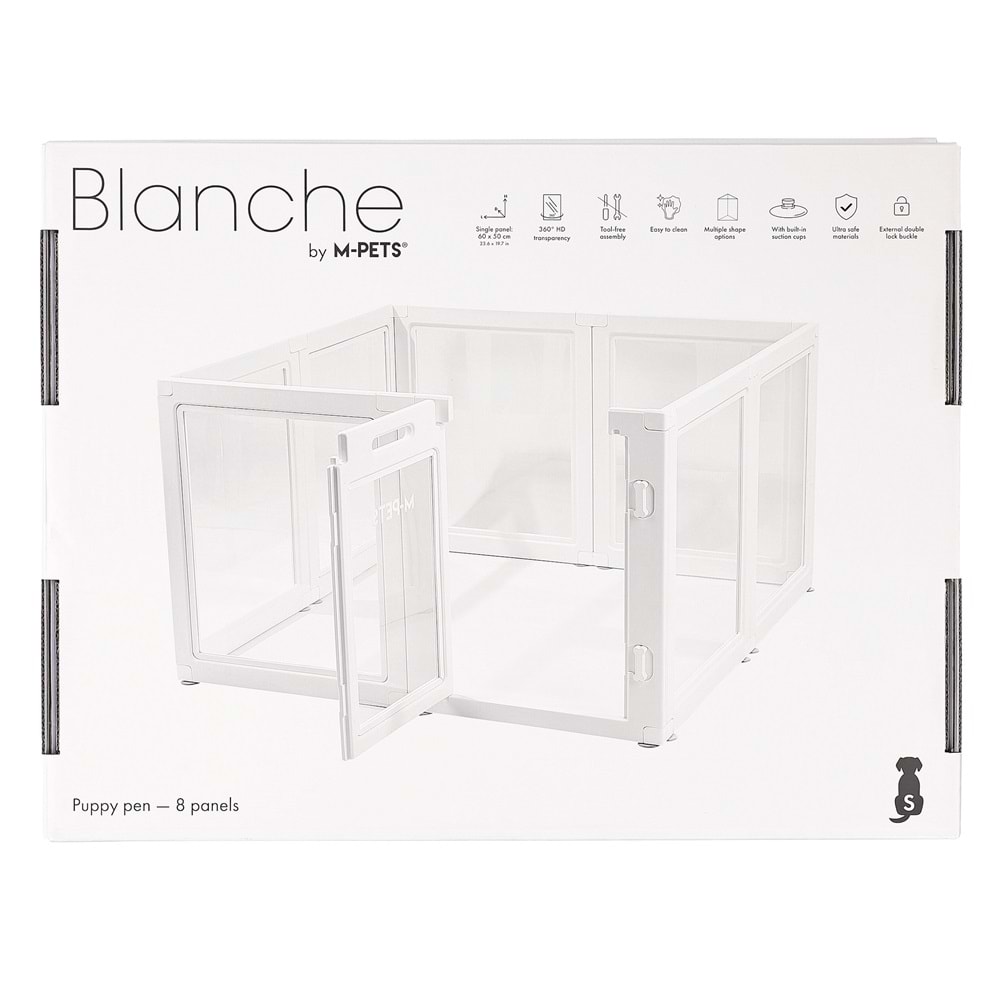 10442801 M-PETS BLANCHE OYUN ÇİTİ 8 PANEL (S) WHİTE