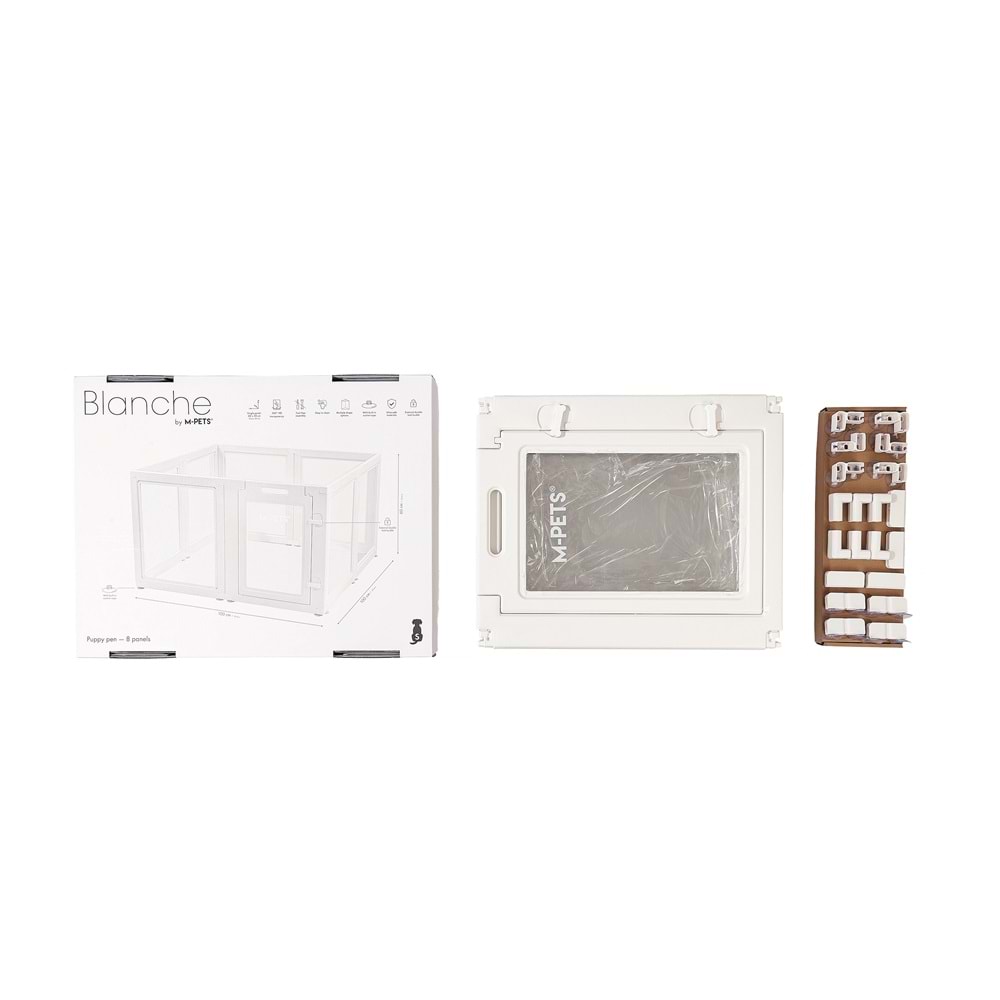 10442801 M-PETS BLANCHE OYUN ÇİTİ 8 PANEL (S) WHİTE