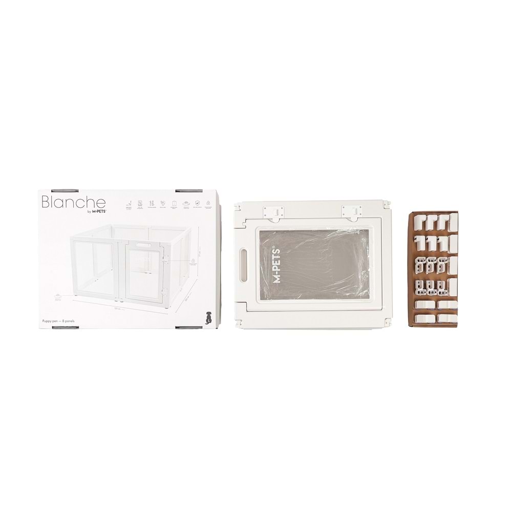 10443001 M-PETS BLANCHE OYUN ÇİTİ 8 PANEL (L) WHİTE