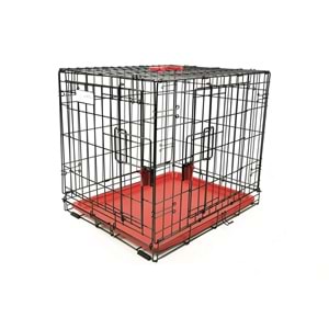 10449905 M-PETS VOYAGER KÖPEK KAFESİ 2 KAPILI (S) KIRMIZI 61X46X48CM