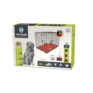 10450205 M-PETS VOYAGER KÖPEK KAFESİ 2 KAPILI (XL) KIRMIZI 106X71X76CM