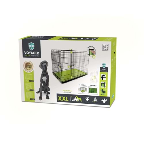 10451503 M-PETS VOYAGER KÖPEK KAFESİ 2 KAPILI (XXL) YEŞİL 122X76X84CM