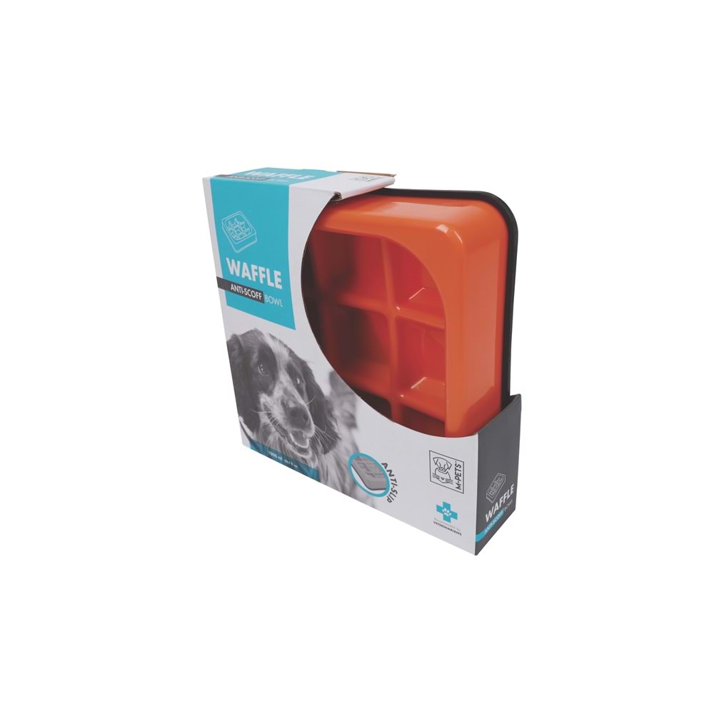 10504117 M-PETS WAFFLE YAVAŞ YEME MAMA KABI 1500ML ORANGE