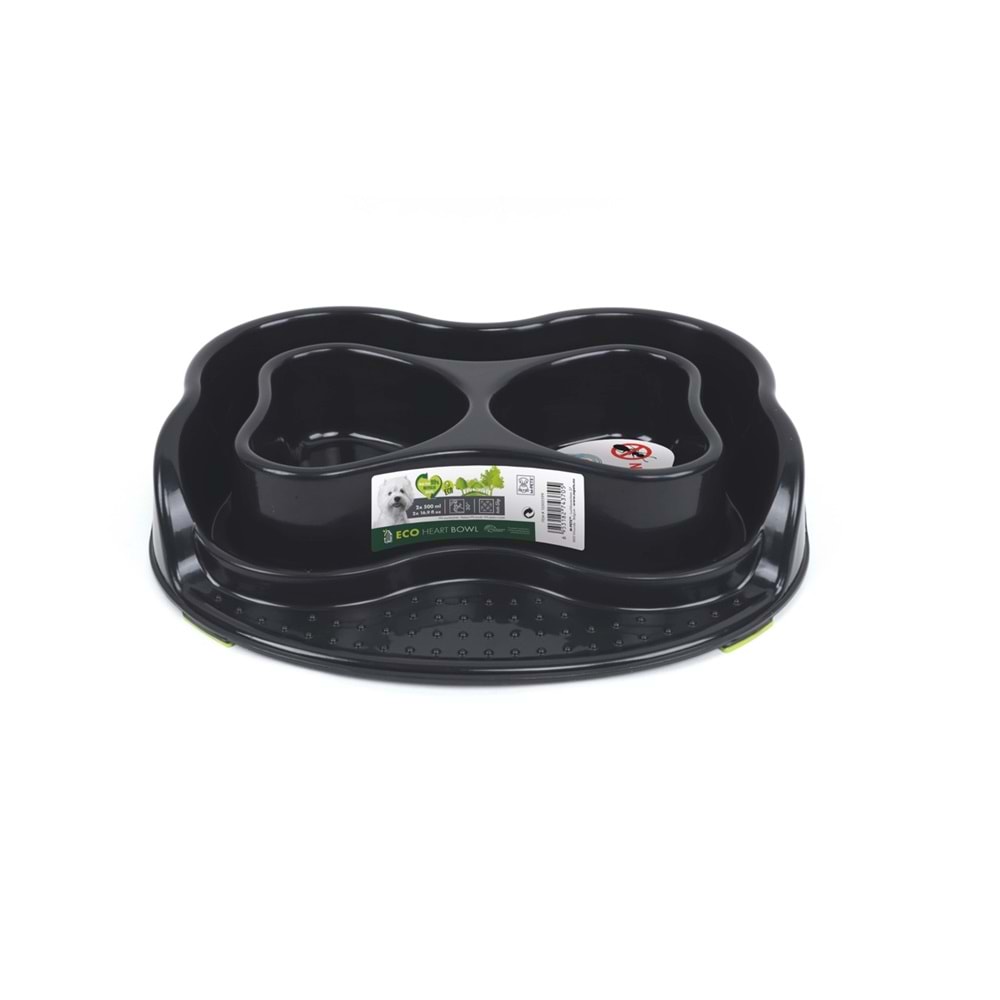 10505599 M-PETS ECO HEART PLASTİK MAMA KABI 2X500ML KARINCA ENGELLEYİCİ