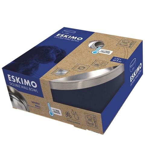 10530799 M-PETS ESKIMO ÇİFT CİDARLI MAMA KABI 1.25L BLUE