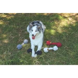 10653001 M-PETS COTO WHİTE DUO BALL 28CM ÖRGÜ OYUNCAK
