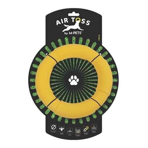 10658006 M-PETS AIR TOSS CİRCLE DAYANIKLI SUDA YÜZEN KÖPEK OYUNCAĞI YELLOW