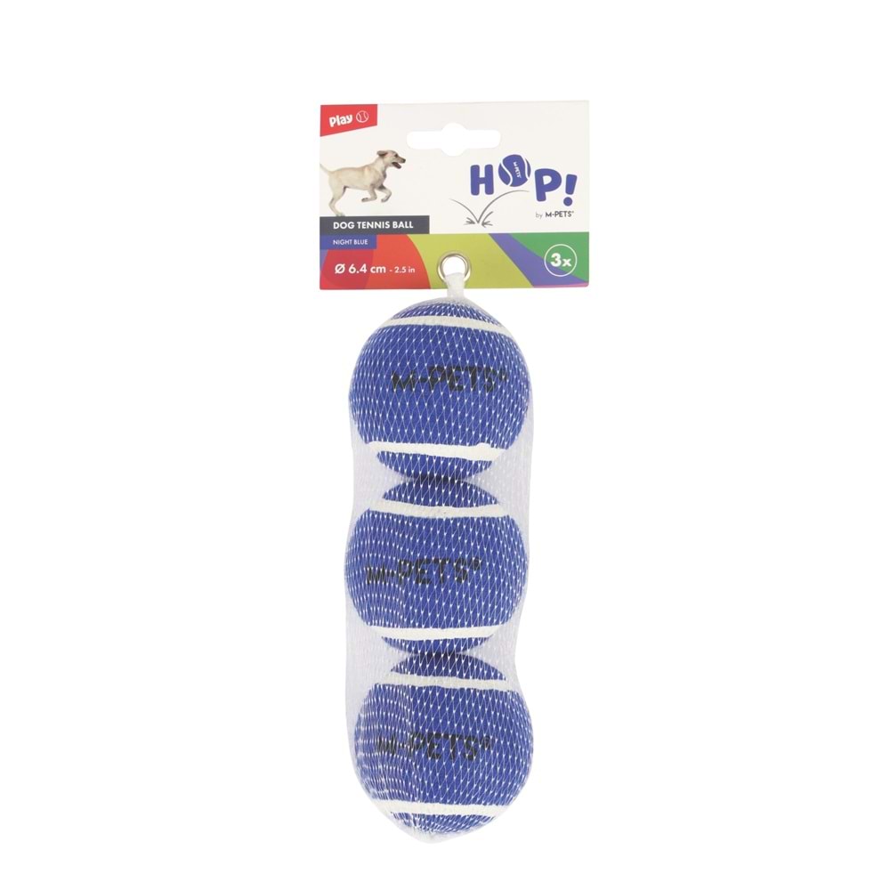 10670899 M-PETS HOP TENNİS TOPU BLUE 6,4CM 3LÜ SET